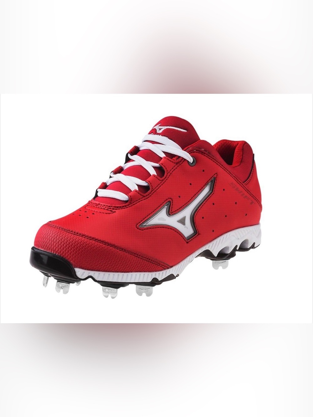 Mizuno 9-Spike Swift 3 Switch Women’s Metal Fastpitch Softball Cleats –Red/White